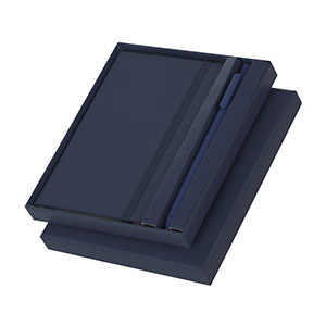 Set con quaderno e penna GARRICK - Blu Navy
