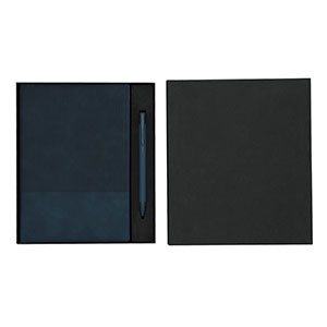 Set con quaderno e penna HOLLAND - Blu Navy