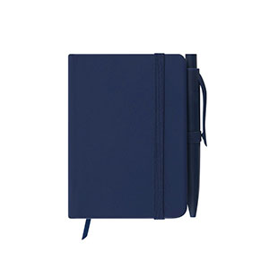Quaderno con elastico e penna GLAZE - Blu Navy