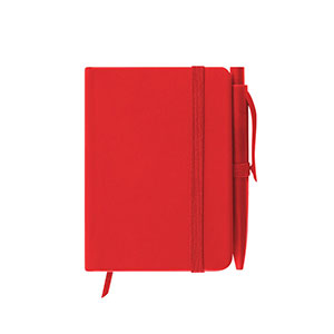 Quaderno con elastico e penna GLAZE - Rosso