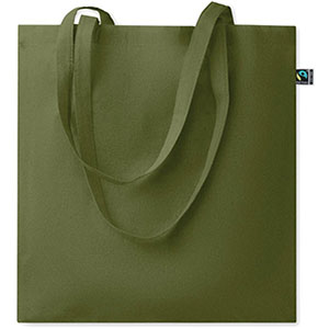 Shopper in cotone equosolidale OSOLE+ COLOUR - Verde Scuro