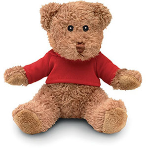 Orsetto di peluche con maglietta JOHNNY T - Rosso