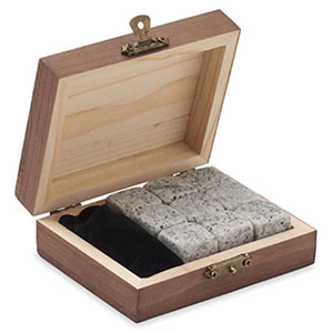 Set da regalo con 9 cubetti ghiaccio in pietra ABERDEEN - Legno