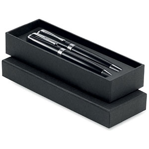Set di penna a sfera e roller LYON SET - Nero