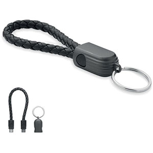 Portachiavi con cavetto di ricarica FAULETI LOOP - Nero