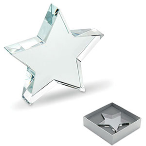 Trofeo in vetro a forma di stella STARWARD - Trasparente