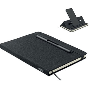 Quaderno con porta telefono RINBOOK - Nero