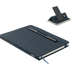 Quaderno con porta telefono RINBOOK - Navy Scuro