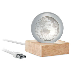 Globo di vetro luminoso GLOBE LIGHT - Legno