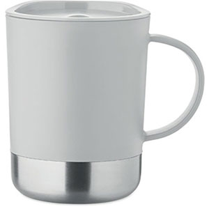 Tazza con coperchio e protezione isolante BEAKER - Grigio