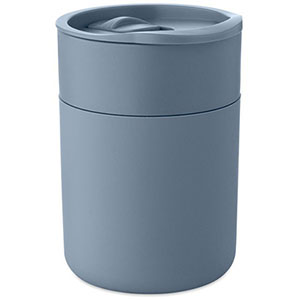 Bicchere con coperchio e protezione isolante GOBLET - Petrolio