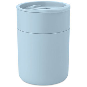 Bicchere con coperchio e protezione isolante GOBLET - Celeste