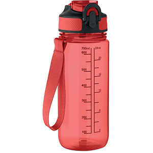 Borraccia sport graduata ENKEL - Rosso Traslucido