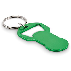 Portachiavi con apribottiglie e gettone CLAVE - Verde