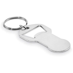 Portachiavi con apribottiglie e gettone CLAVE - Silver