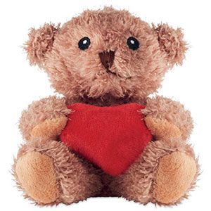Orsetto di peluche con cuore CUDDLE - Rosso
