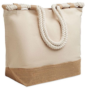 Borsa da spiaggia in tela MAKENKE - Beige