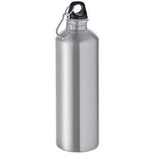 Borraccia in acciaio con moschettone RE-ONE MOSS - Silver Opaco