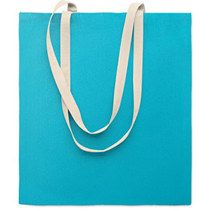Shopper in cotone ZEVRA COLOUR - Turchese