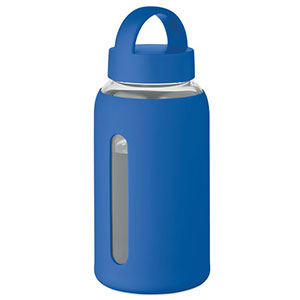 Borracia in vetro con custodia in silicone BORIS - Blu Royal