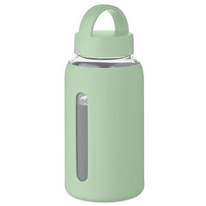 Borracia in vetro con custodia in silicone BORIS - Verde menta