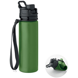 Borraccia pieghevole in silicone LETT - Verde Scuro