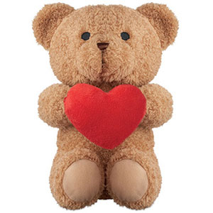 Orsetto peluche con cuore SNUGGLE - Rosso