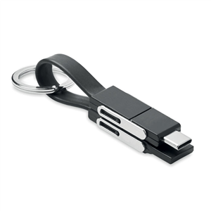 Portachiavi con cavo di carica KEY C - Nero