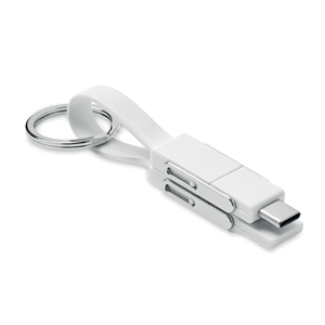 Portachiavi con cavo di carica KEY C - Bianco