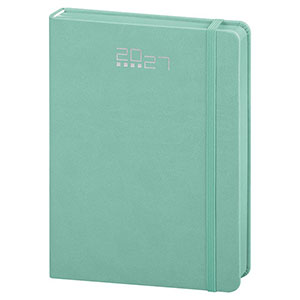 Agenda giornaliera, copertina con elastico cm 14,5x21 S/D abbinati - Acqua marina