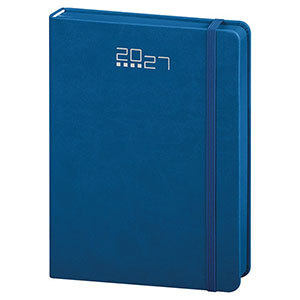 Agenda giornaliera, copertina con elastico cm 14,5x21 S/D abbinati - Blu