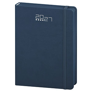 Agenda giornaliera, copertina con elastico cm 14,5x21 S/D abbinati - Blu scuro