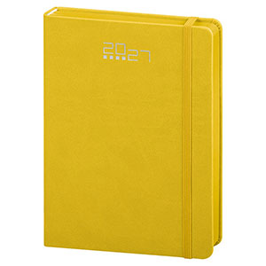 Agenda giornaliera, copertina con elastico cm 14,5x21 S/D abbinati - Giallo
