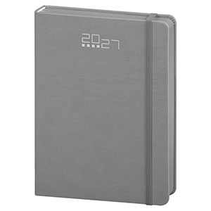 Agenda giornaliera, copertina con elastico cm 14,5x21 S/D abbinati - Grigio