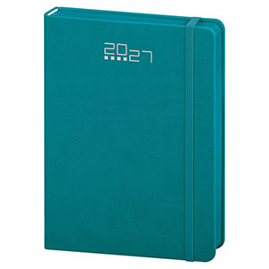 Agenda giornaliera, copertina con elastico cm 14,5x21 S/D abbinati - Ottanio