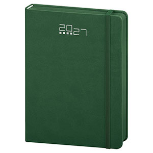 Agenda giornaliera, copertina con elastico cm 14,5x21 S/D abbinati - Verde