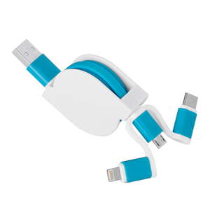 Cavo retrattile RETRACT - Azzurro