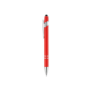 NEIL - penna in alluminio riciclato e accessorio touch - Rosso