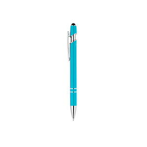 NEIL - penna in alluminio riciclato e accessorio touch - Azzurro