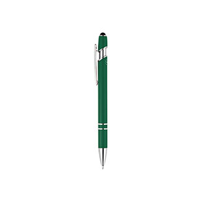 NEIL - penna in alluminio riciclato e accessorio touch - Verde scuro
