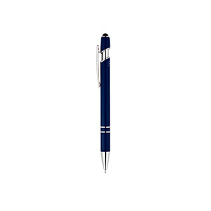 NEIL - penna in alluminio riciclato e accessorio touch - Blu scuro