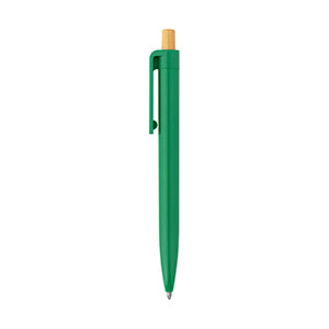 ZARA - penna in ABS riciclato con pulsante in bamboo - Verde