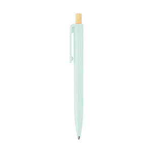 ZARA - penna in ABS riciclato con pulsante in bamboo - Verde pastello