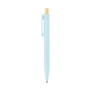 ZARA - penna in ABS riciclato con pulsante in bamboo - Celeste pastello
