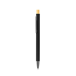 ZYLEN - penna in alluminio riciclato con finitura in gomma - Nero