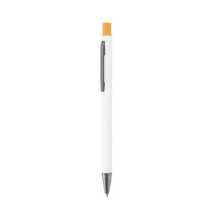 ZYLEN - penna in alluminio riciclato con finitura in gomma - Bianco