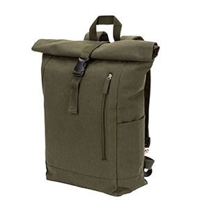 SAINT - zaino roll top in cotone riciclato e poliestere riciclato - Verde scuro