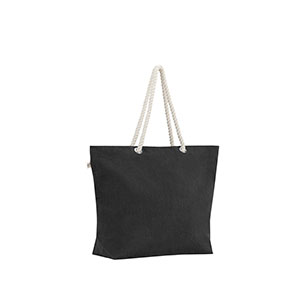 ATHENS - borsa da spiaggia in cotone riciclato - Nero