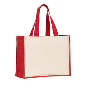 HELSINQUE COLOUR - borsa in tela e Juta - Rosso