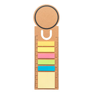 SAWYER - set di memo colorati con segnalibro e righello - Naturale